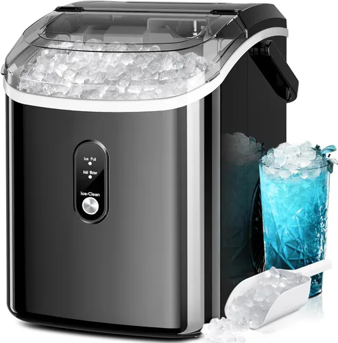 Miniatura 11 de Kismile Nugget - Máquina de hielo para encimera, 35 libras/24 horas, máquina de hielo portátil con hielo triturado, función de autolimpieza