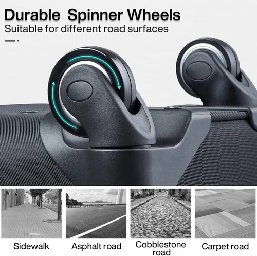 Miniatura 7 de Hanke Juego de equipaje de 202428 pulgadas, equipaje de mano expandible de lado suave, maleta grande con cerradura, equipaje de viaje con ruedas