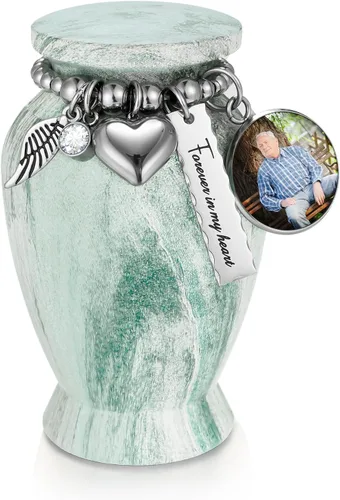 Miniatura 19 de Dletay Urnas pequeñas para cenizas humanas, recuerdo de 2.85 pulgadas, mini urna de cremación conmemorativa para mujeres y hombres, urnas funerarias