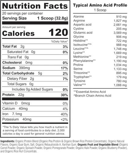 Miniatura 3 de NATURELO Proteína vegetal en polvo, vainilla, 0.78 oz de proteína, sin OMG, vegano, sin gluten, lácteos o soja, sin sabores artificiales, colorantes
