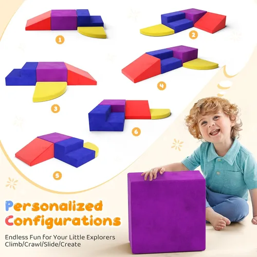 Miniatura 2 de Lischwert Bloques de escalada de espuma para niños pequeños de 1 a 3 años, juego suave de 4 piezas con juguetes de exploración para gatear, bloques