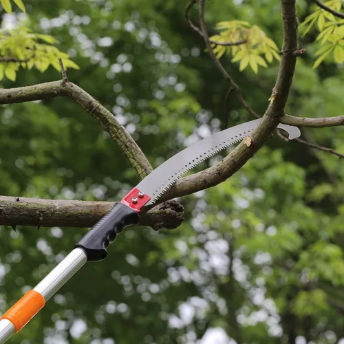 Miniatura 8 de VEVOR Sierra de poste manual, podadora de árbol extensible de 4.6 a 9.8 pies, hoja de acero afilada para recortar ramas altas, recortadora manual