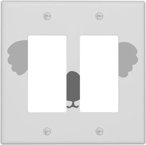 Miniatura 44 de Cubierta de interruptor de luz dúplex de elefante de dibujos animados de 1 banda, cubiertas de enchufe, placa frontal decorativa para receptáculo