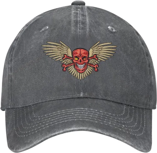 Miniatura 2 de Cowboy Hat Trendy Hats for Man and Women Djustable Four Season Outdoor Baseball Cap of Hell Skull with Angel Deep Heather