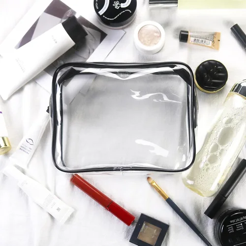 Miniatura 4 de Bolsas de cosméticos transparentes para mujeres y hombres, bolsas de aseo impermeables, bolsas de maquillaje de PVC, estuche organizador