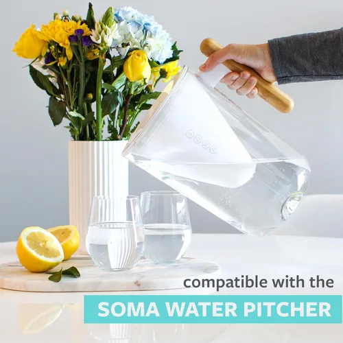 Miniatura 5 de Filtros de agua de repuesto Soma (2 unidades). Filtra mercurio, cloro, zinc y cobre, así como sabores y aromas. Certificados de acuerdo