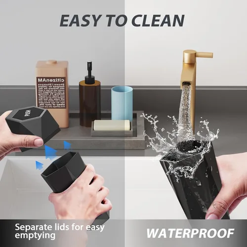 Miniatura 4 de Bote de basura para automóvil con tapa, 1 paquete de bote de basura para automóvil, a prueba de fugas, mini bote de basura para automóvil, hogar