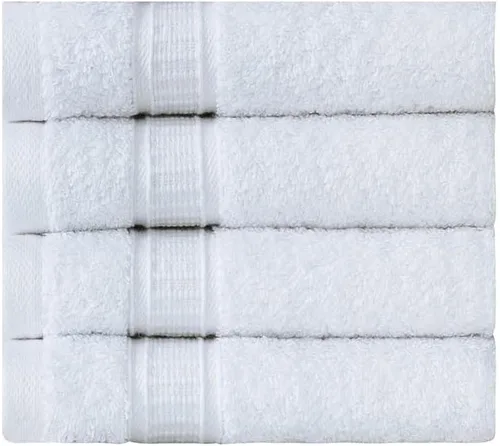 LA' HAMMAM FINE Living - Paquete de 4 toallas turcas de lujo de algodón de 13 x 13 pulgadas, hechas de algodón, para cara, baño, hotel, gimnasio y