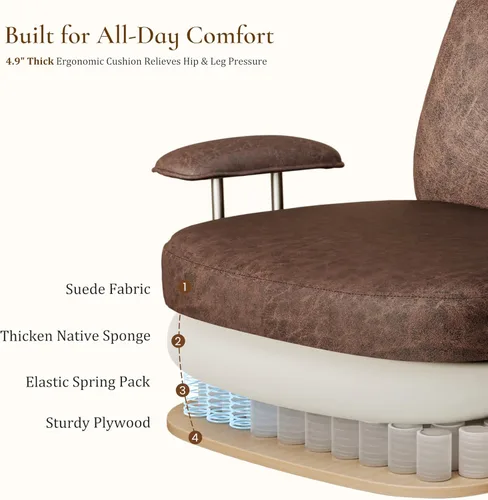 Miniatura 6 de EUREKA ERGONOMIC Sillas de escritorio de oficina en casa, silla ergonómica para computadora con respaldo alto, silla de oficina ejecutiva con Marrón
