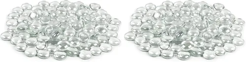 Miniatura 9 de Piedras planas de vidrio transparente para rellenar jarrones, piedras preciosas (bolsa de 1 libra/100 piedras)