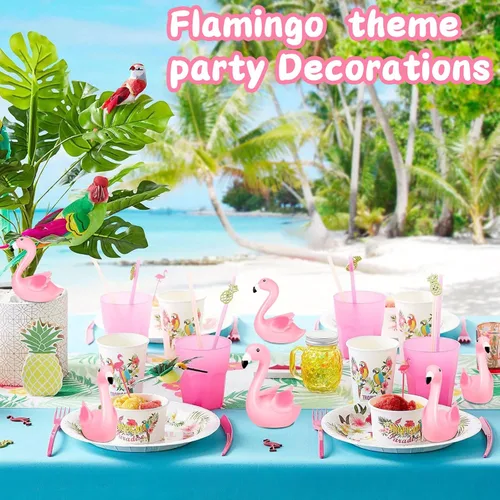 Miniatura 6 de Patos de goma de flamenco rosa, 12 juguetes de baño de flamenco a granel para niños, decoración de pastel de pato de goma flamenco pequeño, premios