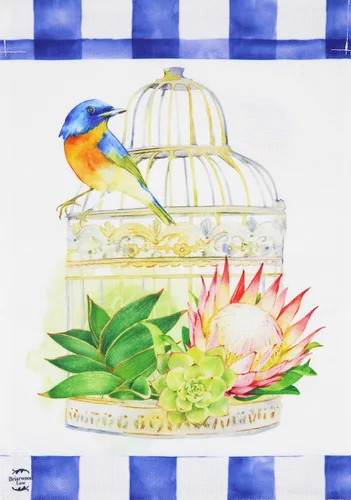Miniatura 9 de Bandera de jardín de primavera de pájaros azules y narcisos, floral, 12.5 x 18 pulgadas Briarwood Lane