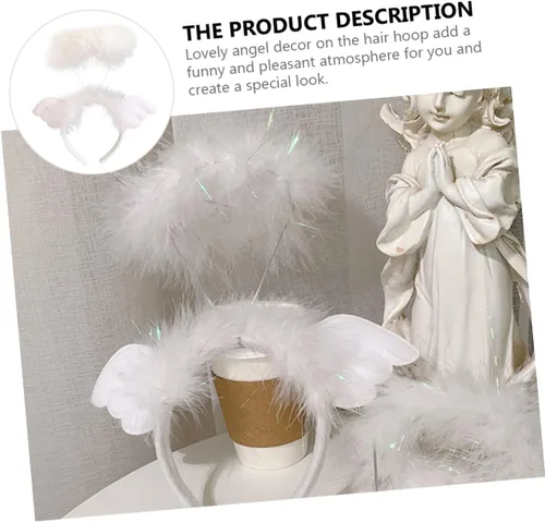 Miniatura 3 de OSALADI 3 Pcs Angel Headband Fabric Christmas Issue Card White Girl