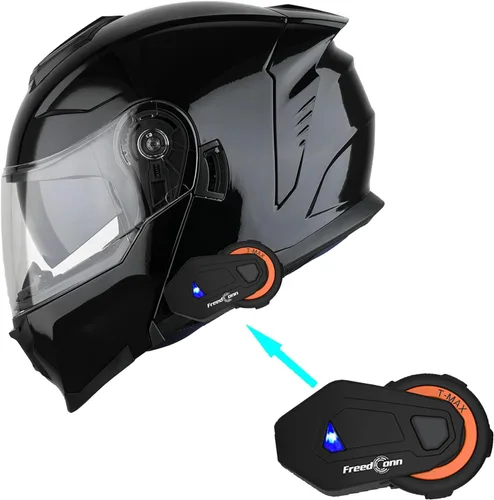 Miniatura 13 de 1Storm Casco modular de motocicleta para calle con doble visera abatible, protección solar de cara completa HJK920