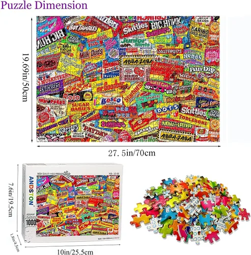 Miniatura 2 de YINSHENG Rompecabezas para adultos de 1000 piezas - Crazy Candy - Rompecabezas de 1000 piezas para adultos y niños, juego educativo, regalo