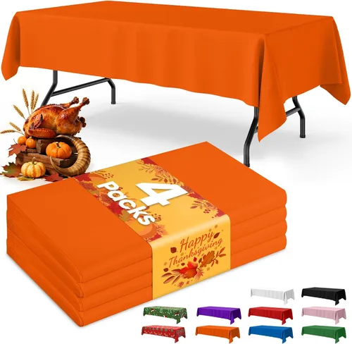 Miniatura 22 de Niuara Mantel de bandera estadounidense, paquete de 4 manteles patrióticos desechables de 54 x 108 pulgadas para mesas de 6 pies, decoraciones del 4