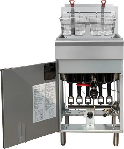 Miniatura 5 de KoolMore Freidora comercial de propano líquido de pie de 75 libras con 150,000 BTU en acero inoxidable, certificación ETL (KM-FDF75-LP)