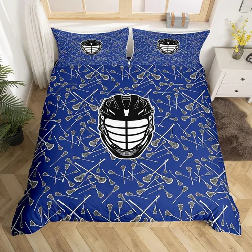 Miniatura 10 de Erosebridal Lacrosse - Funda de edredón para niños y niñas, juego de ropa de cama con temática de juegos deportivos, tamaño individual para adultos