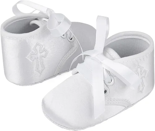 Miniatura 2 de Zapatos de bautizo de cruz suave para bebés y niños pequeños