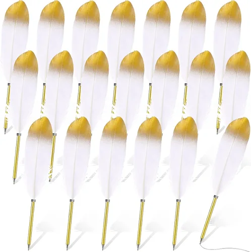 Miniatura 8 de Chivao Bolígrafo de pluma de 0.020 in, tinta negra, pluma de pluma chapada en pluma para invitados, recuerdos de oficina, fiestas (10 piezas)