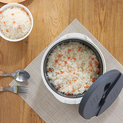 Miniatura 4 de Olla de arroz para microondas, material PP de grado alimenticio, olla de 6 tazas, 2 L, vaporera multifuncional con tapa de cuchara de arroz, colador