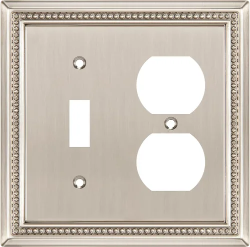 Miniatura 66 de Henne Bery Sunken Pearls - Placa de pared decorativa resistente para interruptor, cubierta para tomacorrientes (doble dúplex, níquel satinado)