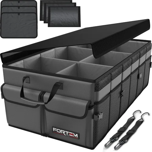 Miniatura 22 de FORTEM Organizador de maletero para SUV, organizador de maletero de automóvil, almacenamiento plegable, accesorios de coche para mujeres y hombres