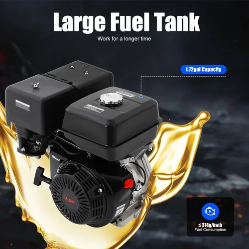 Miniatura 3 de Motor de gas 15HP 420CC 4 tiempos OHV monocilindro horizontal de gasolina motor de gasolina Go Kart Motor de retroceso manual 9KW 3600RPM 190F
