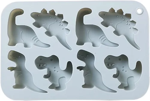 Molde de silicona para pastelitos de chocolate con forma de dinosaurio de 8 cavidades, molde elegante antiadherente, molde para pastel, cupcake,