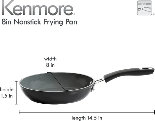 Miniatura 4 de Kenmore Arlington - Sartén de aluminio de 8 pulgadas, diamante negro