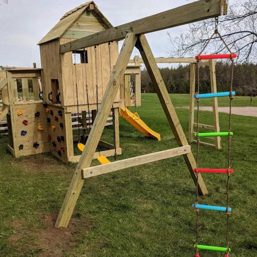 Miniatura 6 de Escalera de cuerda de escalada para niños, columpio para árbol con correa para colgar, para interiores y exteriores, patio trasero