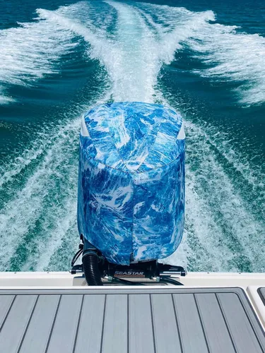 Miniatura 8 de Cubierta de motor de barco ventilada de ajuste personalizado compatible con Yamaha 4.2L 6-cyl F225 F250 F300 (2010-2020) - Azul Aquatint