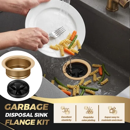 Miniatura 4 de Norme 5 Piezas Conjunto de Colador de Desagüe de Fregadero de Cocina de 3-1/2 Pulgadas Ensamblaje Brida de Triturador de Basura Tapón Obturador