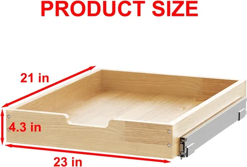 Miniatura 2 de Sikarou Organizador de gabinete extraíble de madera de 23" de ancho x 21" de profundidad, cajones deslizantes resistentes para almacenamiento