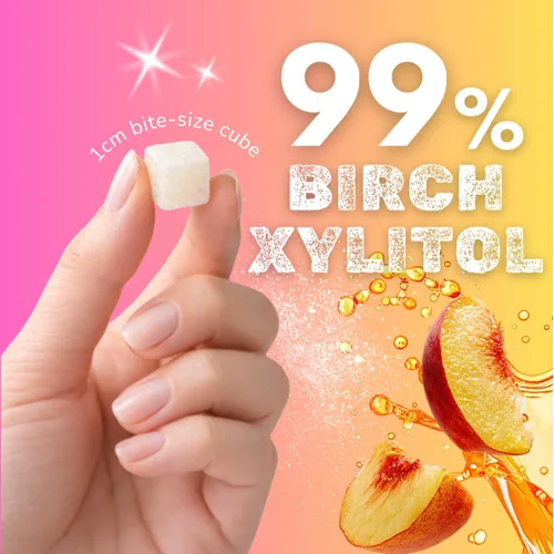 Miniatura 4 de Xylipop Melocotón - Caramelo de xilitol apto para los dientes, fabricado con 3 ingredientes orgánicos, sin azúcar y vegano, tratamiento seguro
