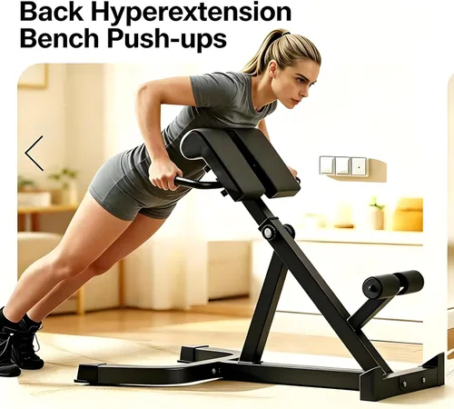 Miniatura 3 de ComMax Roman Chair Back Hyperextension Bench Adjustable Back Exercise Machine Home Gym Workout Equipment for Abs and Glute Negro
