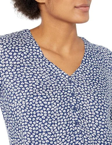 Miniatura 3 de Tienda Essentials - Camisa estilo popover de manga 34 con botones para mujer