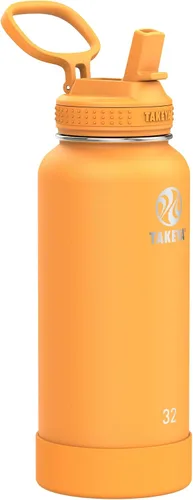 Miniatura 24 de Takeya Actives - Botella de agua de 24 onzas con tapa con popote, aislamiento de acero inoxidable de doble pared, apta para lavavajillas y sin BPA