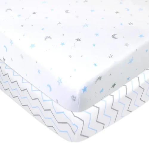 Miniatura 10 de American Baby Company - Juego de 2 sábanas ajustadas de mini cuna 100% algodón natural 38" x 24" - Sábanas portátiles pequeñas y transpirables