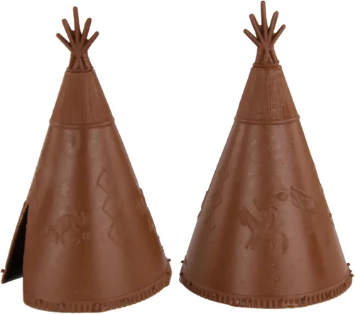 Miniatura 3 de BMC Classic Plains Indian Teepees - Juego de 3 piezas de plástico occidental marrón Accesorios