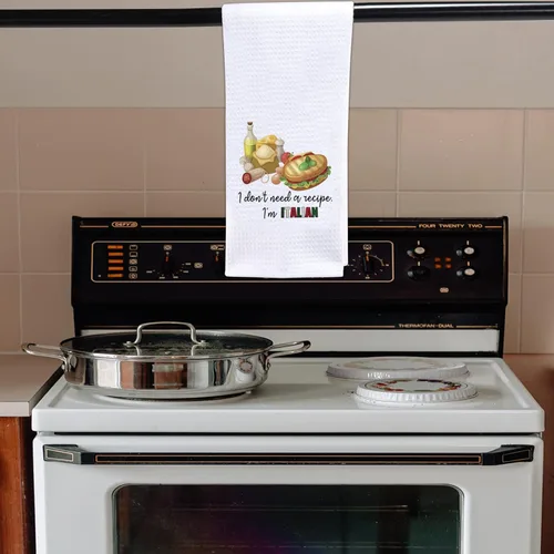 Miniatura 3 de POFULL Italian Cooks Gift I Don't Need Recipes I'm Italian Dish Towel - Toalla de cocina italiana (I Don't Need a Recipe Towel)