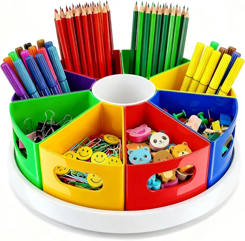 Organizador de suministros de arte, organización y almacenamiento para el aula, organizador de escritorio para marcador, crayón, suministros de
