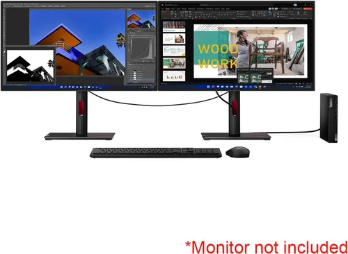 Miniatura 7 de Lenovo ThinkCentre M70q Gen 5 Tiny Desktop, 8GB DDR5 RAM, 256GB PCIe SSD, 1L Mini PC MFF computadora con Office 365, Intel 10-Core i5-14400T, WiFi