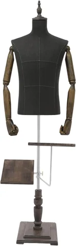 Miniatura 10 de Maniquí masculino con forma de cuerpo de maniquí, 27.5 a 51 pulgadas de altura ajustable de media longitud, modelo de ropa para exhibición