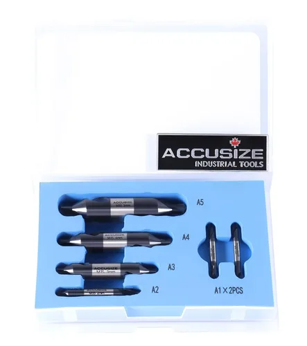 Miniatura 12 de Accusize - Juego de brocas centrales largas, #1-#5, 3/64"-3/16", 5-Pc, M2 HSS, 3560-1001 4.0 in OAL, Acero de Alta Velocidad M2, Estilo Liso