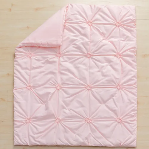 Miniatura 4 de PINNKKU - Juego de cama de 3 piezas para bebé niño o niña, incluye falda, manta y sábana, ropa de cama para bebé, diseño fruncido y plisado en rosa