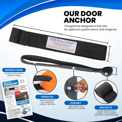 Miniatura 4 de RangeMaster TheraLoop Anclajes de Puerta │ Antideslizantes │ Complementan Bandas o Tubos de Ejercicio │ Excelentes para Actividades de Ejercicio