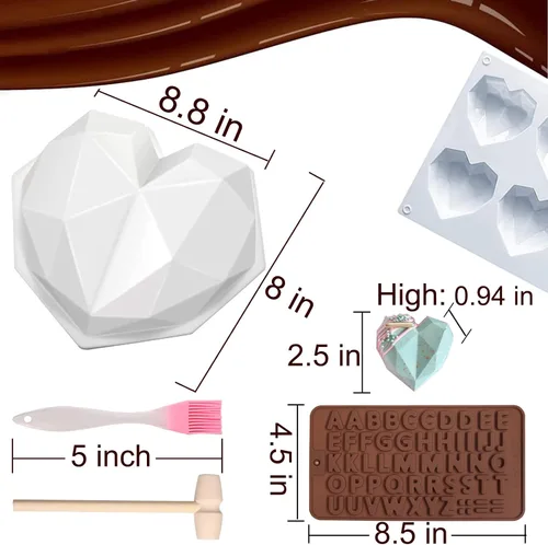 Miniatura 3 de Molde de bomba de chocolate caliente de 2.5 pulgadas, moldes grandes de silicona para bombas de cacao, paquete de 3 con cepillo y espátula