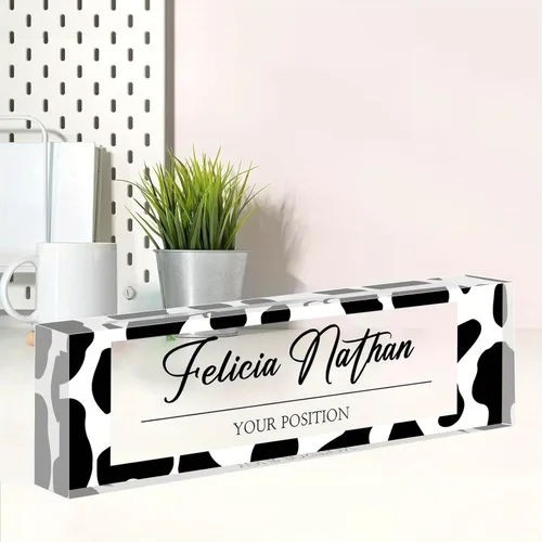 Miniatura 13 de Placa de nombre personalizada, placa de nombre personalizada para oficina, accesorio de escritorio de acrílico, regalos para compañeros de trabajo