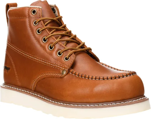 Miniatura 7 de Golden Fox Botas de trabajo de 6 pulgadas para hombre, con cuña y puntera tipo mocasín, cómodas para la construcción Brun-M6